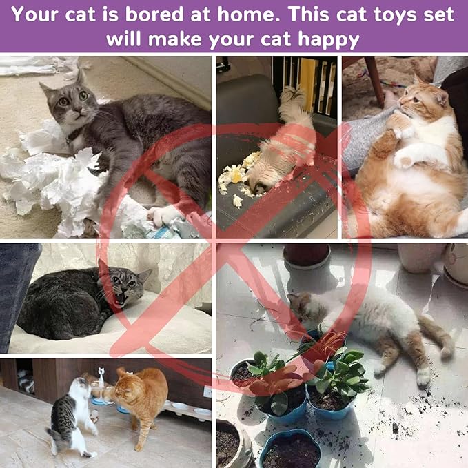 Retro Shaw 25Pcs Cat Toys with Kitten Tunnels, Interactive Kitty Toys - Image 4