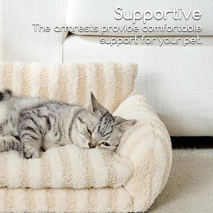 Hollypet Cat Bed Fluffy Plush Mutifuctional Double-Layer Soft Pet Couch - Image 4