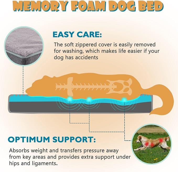 Medium Dog Beds for Medium Dogs, Memory Foam Dog Bed, Orthopedic Small Dog Bed - Image 2