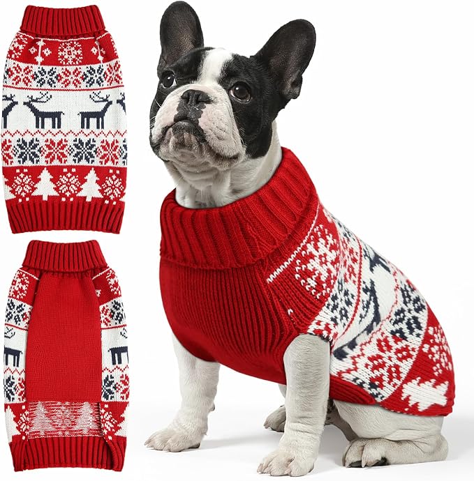 Christmas Dog Sweaters for Small Large Dogs Girl, Soft Warm Pup Dogs Shirt by AURUZA
