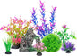 Ameliade Aquarium Artificial Plastic Plants Decorations and Rock Cave Decor Set by Ameliade