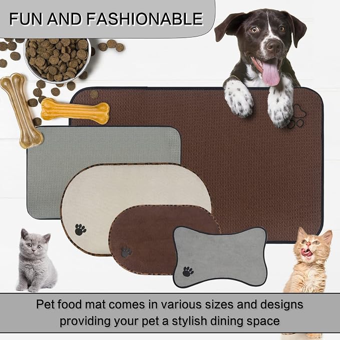 Sinland Microfiber Extra-Large Pet Food Mat Dog Feeding Mat Pet Bowl Mat - Image 8