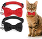 Cat Collar Breakaway with Bells, Soft Cotton Red Cat Bowtie Collar by DILLYBUD