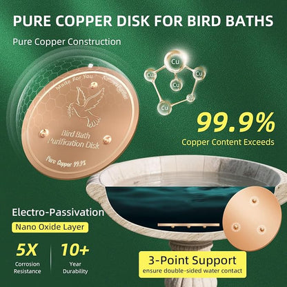 Copper Disk for birdbath, Dogs & Cats Water Feeder, 99.9% Pure Copper Disk - Image 4