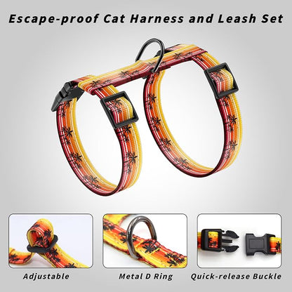 Cat Harness and Leash Set, Adjustable Kitten Harness Escape Proof Cats Harness - Image 4