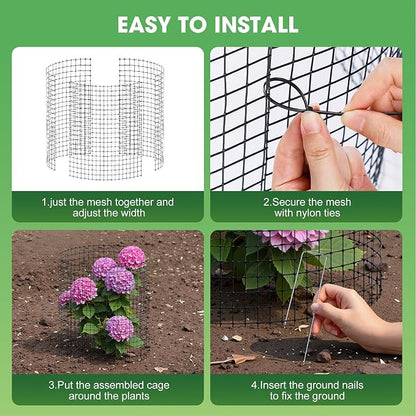 9 PCS Plant Protectors from Animals, 12x12 Inch Heavy Duty Metal Plant Cages - Image 5