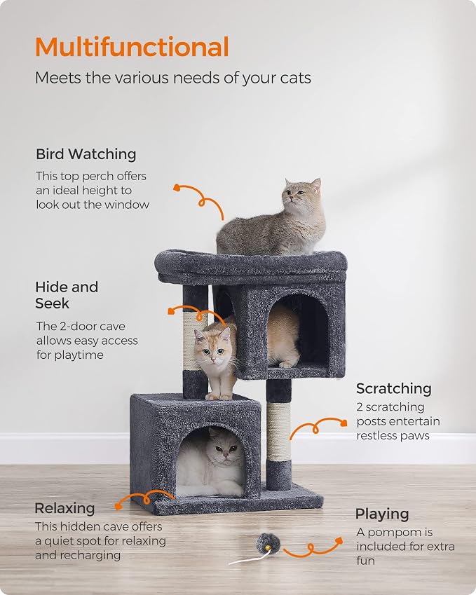 Feandrea Cat Tree, 29.1-Inch Cat Tower, Plush Condo - Image 4