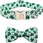 MR. CHUBBYFACE St.Patrick's Day Dog Collar Green Clovers Adjustable Dog Collar by MrChubbyfacePetSupplies