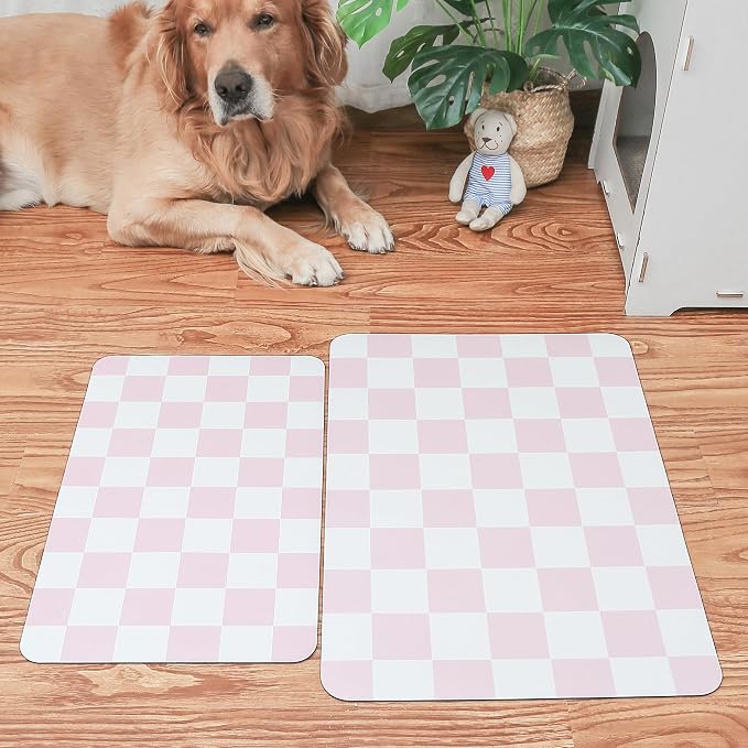 Ralxion Checkered Dog Feeding Mat, Absorbent Mats - Image 3