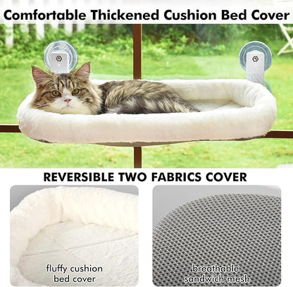 AMOSIJOY Cordless Cat Window Perch, Window Hammock - Image 5