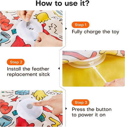 Potaroma Interactive Cat Feather Toys, Hide and Seek Concealed Moving Feather - Image 6