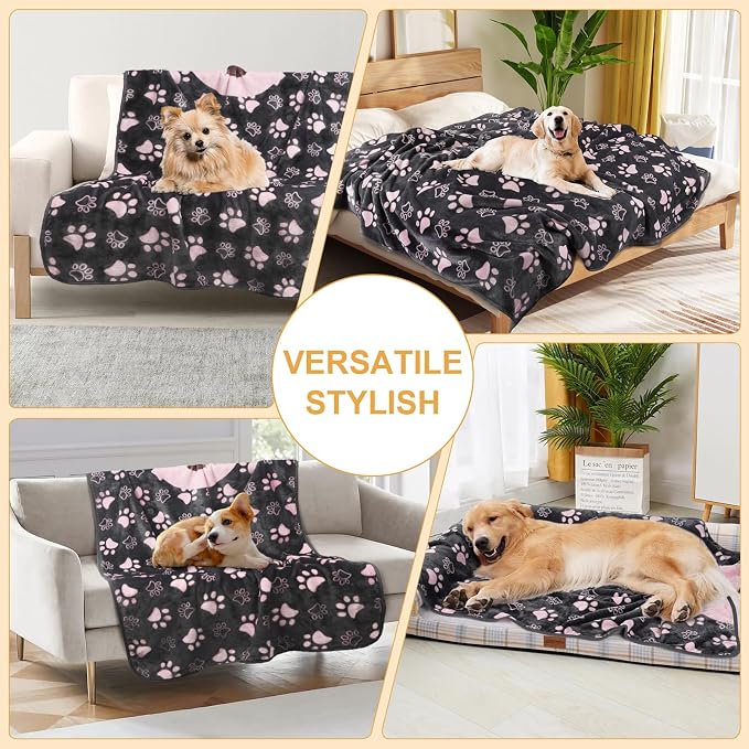 Dog Blankets for Large Dogs, Washable Pet Blanket, Soft Crate Bed - Image 2