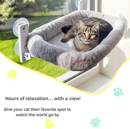Cat Window Perch with Washable Cushion & Strong Suction – Stable & Cozy Cat - Image 2