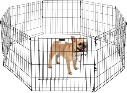 Puppy Playpen - Foldable Metal Exercise Enclosure - Indoor/Outdoor Fence by PETMAKER
