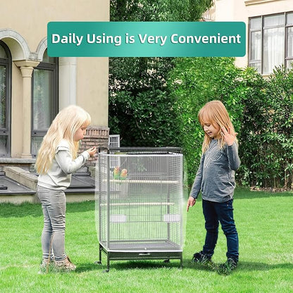 Bird Cage Seed Catcher, Seed Catcher Guard Net Cover, Parrot Nylon Mesh Net - Image 4