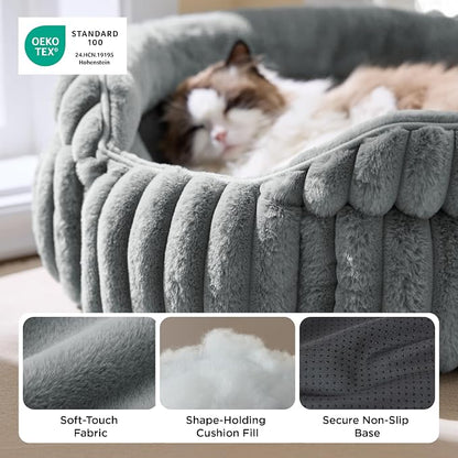Bedsure ComfyFleece™ Cat Bed, Washable Round Cute Cat Beds - Image 3