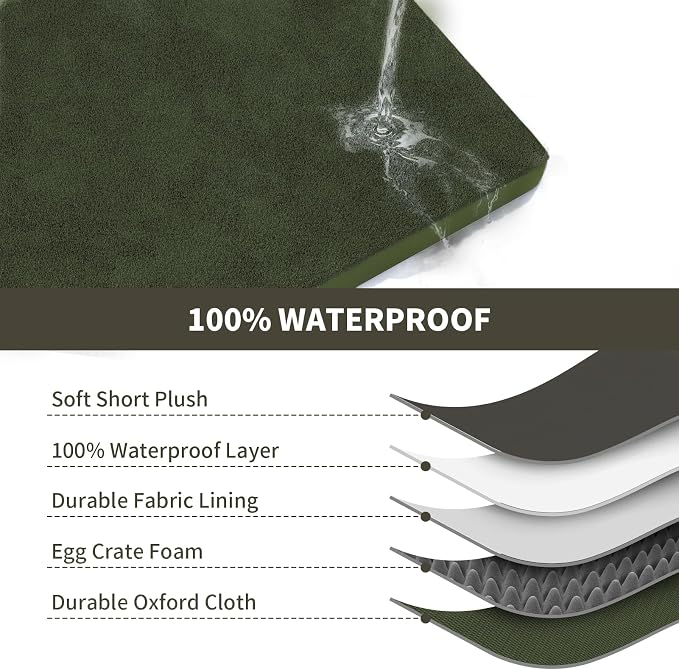 Large Comfy Washable Dog Bed, Orthopedic Egg Crate Foam Dog Crate Mat - Image 5