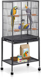 SUPER DEAL 53-Inch Rolling Bird Cage Large Wrought Iron Cage by Superdeal
