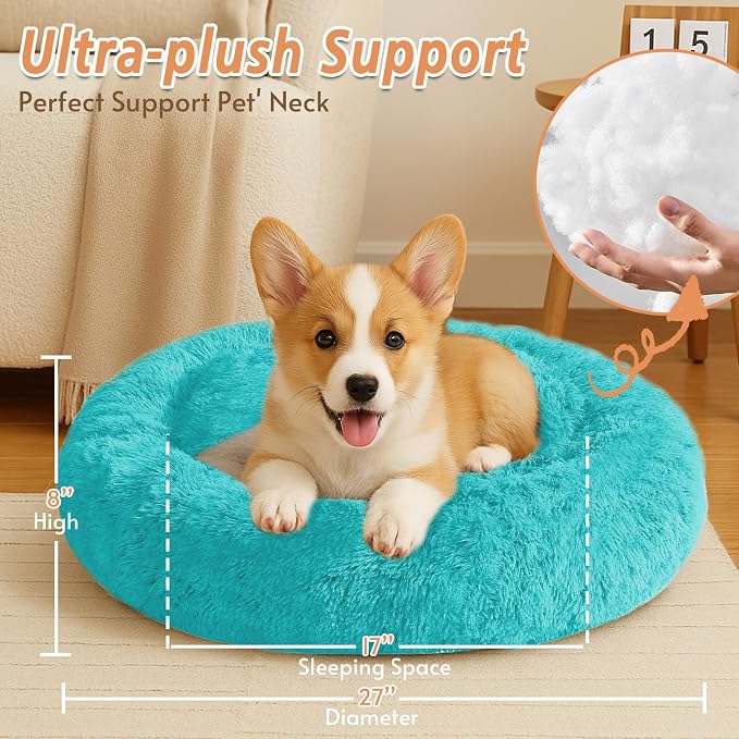 JOLLYVOGUE Calming Dog Bed Medium Size Dog, Anti-Anxiety Donut Medium Pet Bed - Image 5