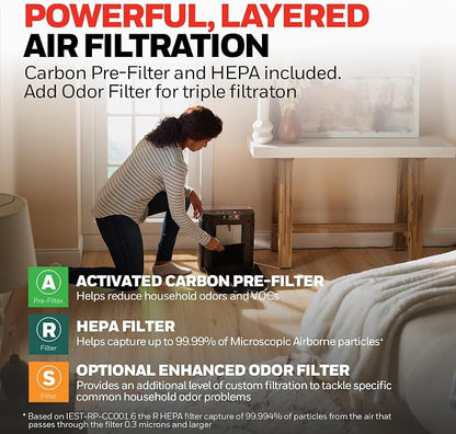 Honeywell HEPA Air Purifier for Home, 938 Ft² Rooms in 1 Hour, Turbo Clean - Image 7