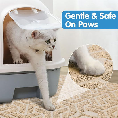 UPSKY Cat Litter Mat, Litter Trapping Mat Soft on Kitty Paws, Large Litter Box - Image 2