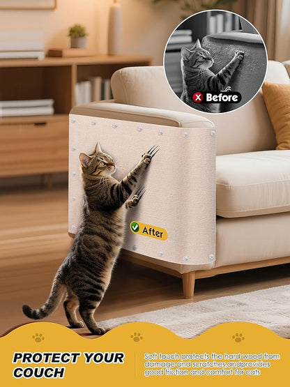 2PCS 39.4"x15.8" Cat Scratch Mat, Trimmable Self-Adhesive Carpet, DIY Climb Cat - Image 2