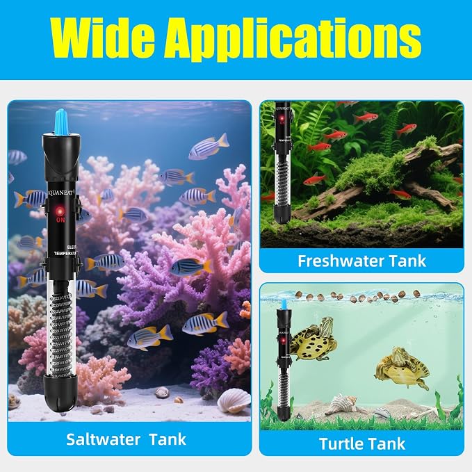 AQUANEAT Aquarium Heater, 300W Fish Tank Heater, Adjustable Submersible Water - Image 9