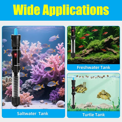 AQUANEAT Aquarium Heater, 25W Fish Tank Heater, Adjustable Submersible Water - Image 9