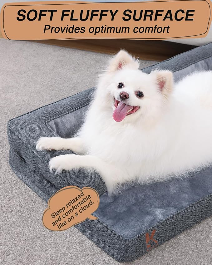 KSIIA Washable Dog Bed Medium Size Senior Dog, Orthopedic Warm Soft Pet Sofa - Image 6