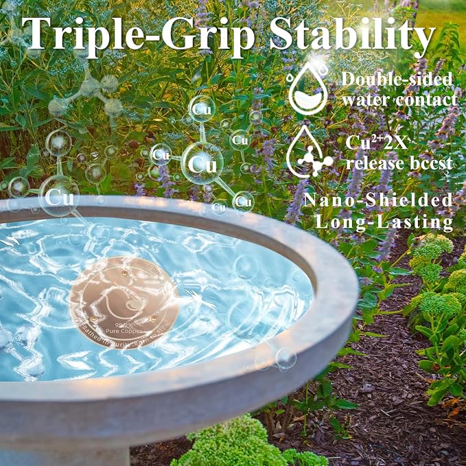 Bird Bath Copper Disk, 4.2" Large Surface Area, Covers 20% More Water Than - Image 4