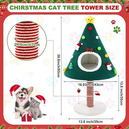 36.6 Inch Christmas Cat Tower - Image 2