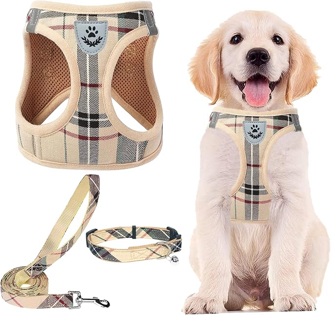 PUPTECK Adjustable Pet Harness Collar &Leash Set Step in by PUPTECK