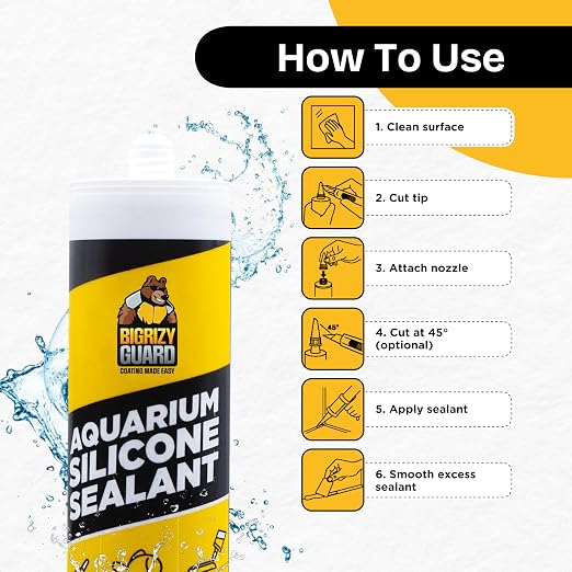 Aquarium Silicone Sealant Black 2x10.14 Fl oz Cartridge - Image 3