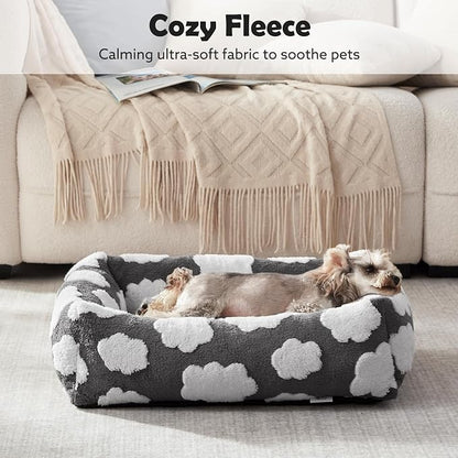 JOEJOY Cute Dog Bed Medium Size Dog, Rectangle Soft Furry Dog Beds - Image 7