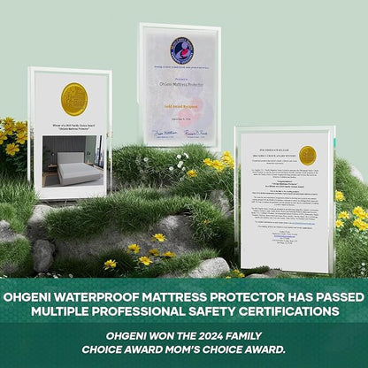 OhGeni 100% Waterproof Mattress Protector, Twin XL-Gray Size Mattress Pad - Image 7