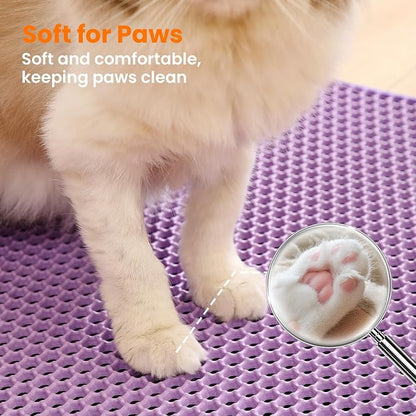Cat Litter Mat, 24x18 Inches Large Double Layer Honeycomb Cat Litter Trapping - Image 7