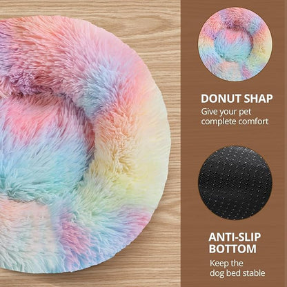 JOLLYVOGUE Calming Dog Bed Medium Size Dog, Anti-Anxiety Donut Medium Pet Bed - Image 3
