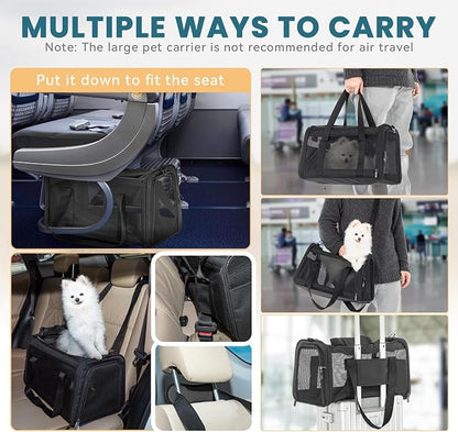 19 x 12 x 12 Large Cat Car Carrier – Roomy Escape-Proof Cat Car Seat - Image 3