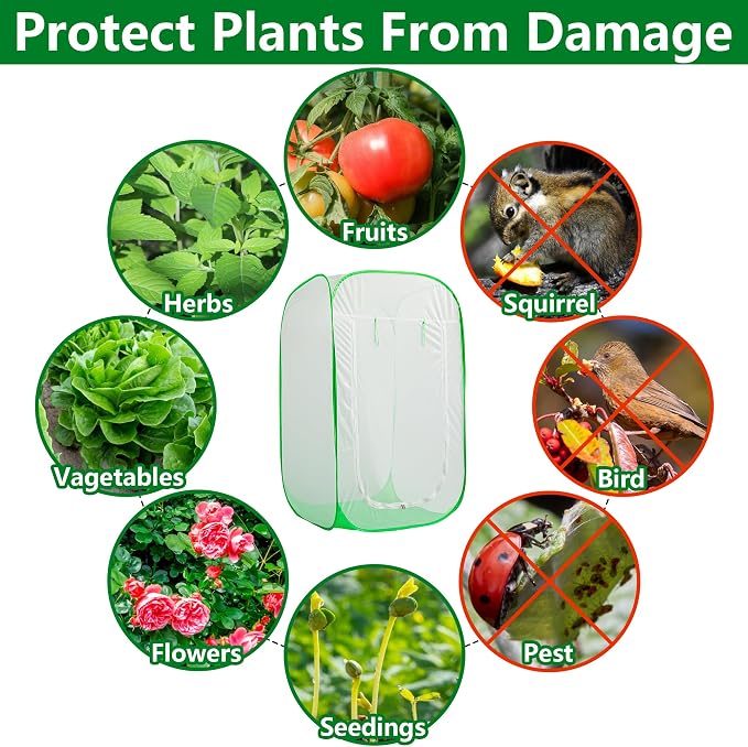 48" x 28" x 28" Pop Up Garden Mesh Plant Cover, Plant Protectors Mesh Plant - Image 4