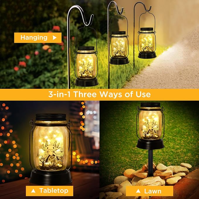 kyoryuger Axolotl Gifts for Women/Men/Kids Axolotl Solar Lanterns Mom Grandma - Image 6
