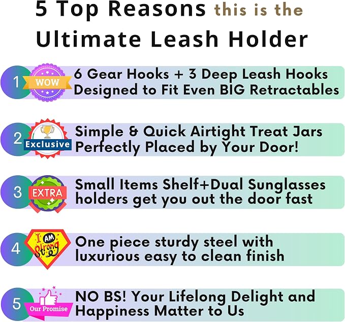 Dog Treat Holder For Wall Storage For Pets, Premium Pet Wall Organizer - Image 5