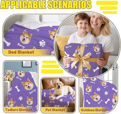 Personalized Paw Print Dog Blanket - Image 6