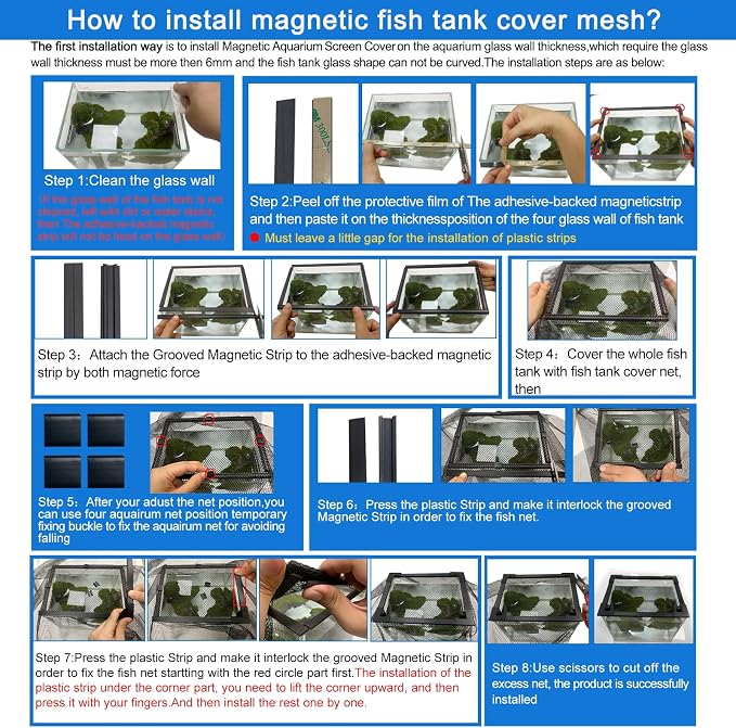 Magnetic Aquarium Anti-Jumping net Cover mesh to Protect Fish Jumping Out of - Image 2