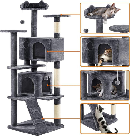 Yaheetech 70in Multi-Level Cat Tree Tall Cat Tower Cat Furniture - Image 3