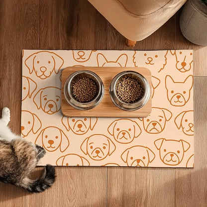 Pet Feeding Mat with Colorful Polka Dot Pattern Design 24" x 16" Dachshund - Image 5