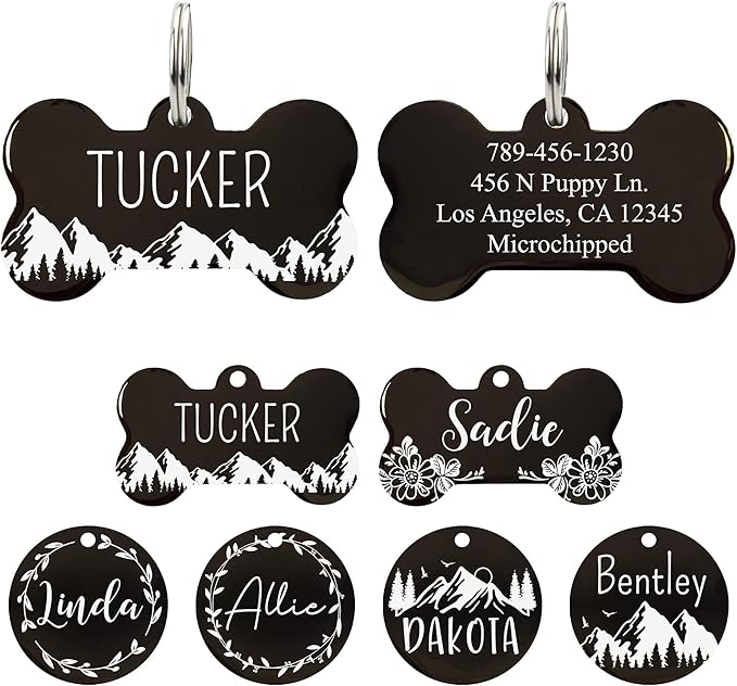 Ultra Joys Stainless Steel Pet ID Tag Dog Name Tags Personalized Front and Back by UltraJoys