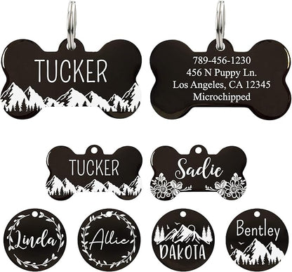 Ultra Joys Stainless Steel Pet ID Tag Dog Name Tags Personalized Front and Back by UltraJoys