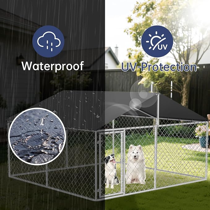 120"x 120" Outdoor Dog Enclosure Heavy Duty Dog Kennel House Mesh Dog Big Cage - Image 4
