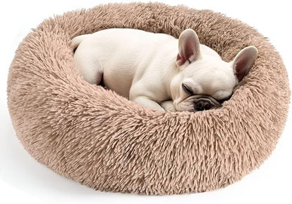 Hoewina Dog & Cat Bed for Indoor Cats, 20in Calming Donut Bed for Puppy and by Hoewina