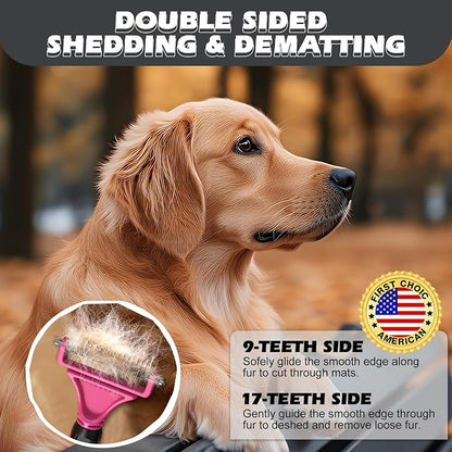 3PCS Pet Grooming Rake & Metal Comb & Flea Comb - Image 3
